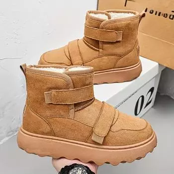 Мужские зимние теплые ботинки для снега с защитой от скольжения на щиколотке, повседневная обувь на шнуровке 40 серый