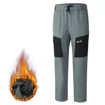 Мужские зимние теплые брюки с подкладкой из мягкого материала Soft Shell, водонепроницаемые брюки с несколькими карманами XS