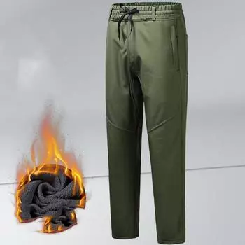 Мужские зимние теплые брюки Softshell, водонепроницаемые брюки для походов и альпинизма 4XL