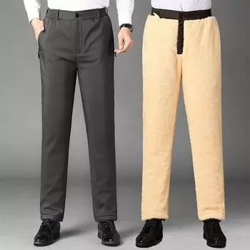 Мужские зимние теплые брюки. Удобные и теплые деловые прямые брюки. 6XL