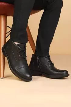 Мужские зимние теплые кожаные ботильоны из 100% натуральной кожи на термоподошве, нескользящие повседневные деловые кожаные ботинки до щиколотки
