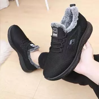 Мужские зимние теплые легкие кроссовки на меховой подкладке, противоскользящая дышащая спортивная обувь на шнуровке, повседневные мужские кроссовки на утолщенной флисовой подкладке 40 красный