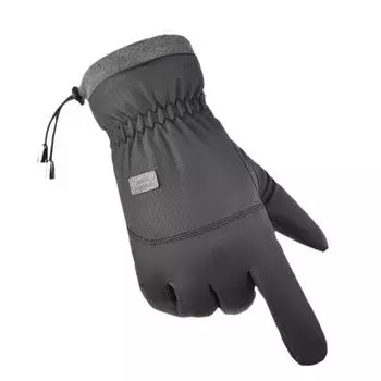 Мужские зимние теплые, утолщенные и бархатные перчатки для сенсорных экранов для велосипедов, мотоциклов, холодного ветра, водонепроницаемые, для занятий спортом на открытом воздухе, катания на лыжах One size