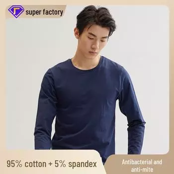 Мужские зимние термотопы из чистого хлопка: Легкое, теплое, цельное нижнее белье в стиле свитера. XXL