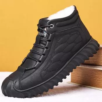 Мужские зимние уличные плюшевые теплые утепленные ботинки для ходьбы, устойчивые к холодному снегу, рабочие ботильоны, мужские удобные повседневные кроссовки 38