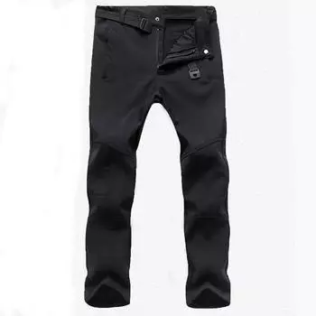 Мужские зимние уличные водонепроницаемые походные брюки Кемпинг Альпинизм Рыбалка Катание на лыжах Флисовые теплые брюки 2XL армия зеленый