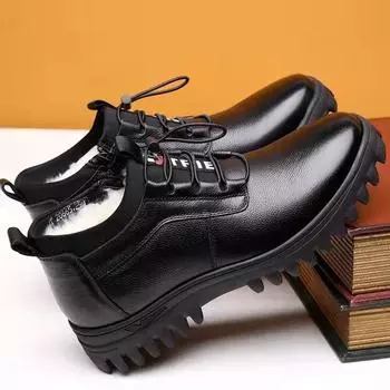 Мужские зимние утепленные ботинки с подкладкой, большие размеры, теплые зимние ботинки, нескользящая повседневная обувь для отдыха на открытом воздухе 44