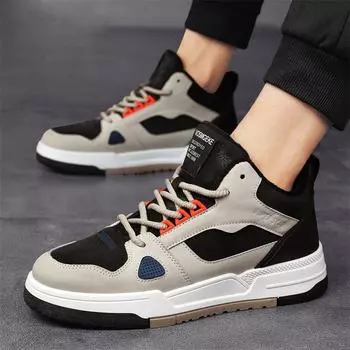 Мужские зимние высокие кроссовки на меховой подкладке, уличные нескользящие зимние ботинки на шнуровке, повседневные походные кроссовки, мужские теплые спортивные короткие ботинки на флисовой подкладке