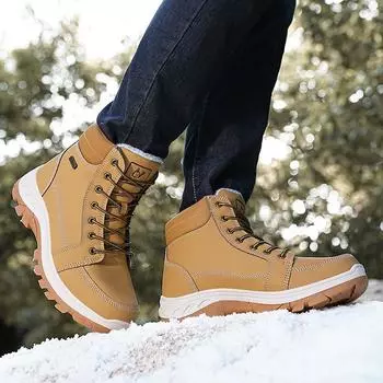Мужские зимние высокие походные ботинки, рабочая обувь, тактические ботинки, мужская теплая хлопковая обувь, зимние ботинки, мужская обувь 39