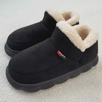 Мужские зимние замшевые туфли на нескользящем каблуке для дома - теплые, с толстой подошвой, из хлопка, для комфорта пожилых людей 250: 36-37 (Fits 35/36)