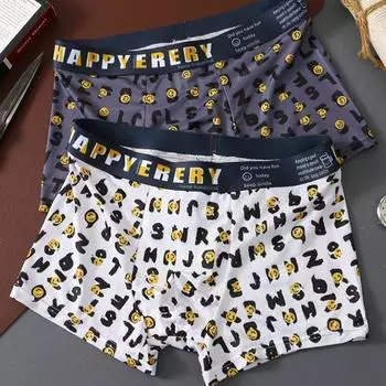 Мужское антибактериальное дышащее удобное нижнее белье Мужские четырехугольные брюки Свободные боксеры L серый