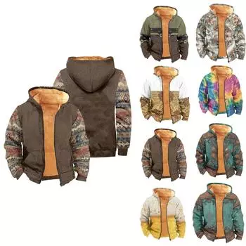 Мужское бархатное пальто с длинным рукавом и карманом Fashion Plus L армия зеленый