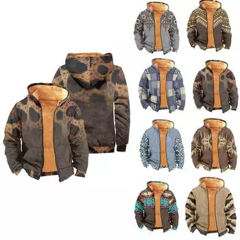 Мужское бархатное пальто с длинным рукавом и карманом Fashion Plus L коричневый