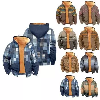 Мужское бархатное пальто с длинным рукавом и карманом Fashion Plus L