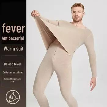 Мужское бесшовное термобелье: Антибактериальная, с подогревом, плюс бархат, коллекция осень/зима для пар L