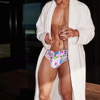 Мужское дышащее нижнее белье с заниженной талией и принтом граффити MP295 XXL