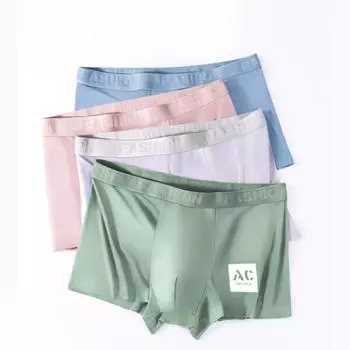 Мужское дышащее впитывающее пот нижнее белье спортивное модное с принтом большого размера со средней талией и четырьмя углами мужские трусы L