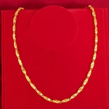 Мужское европейское и американское модное ожерелье из искусственного золота с покрытием из чистой меди и золота в виде цветка автомобиля и оливкового дерева