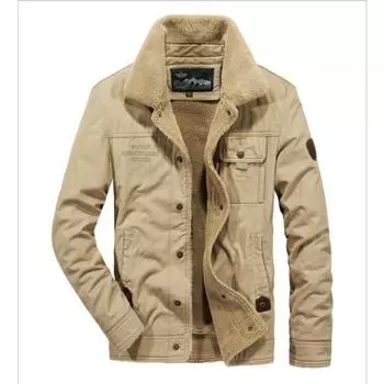 Мужское флисовое хлопковое пальто, новое зимнее свободное хлопковое пальто большого размера с отворотом, мужское хлопковое пальто M