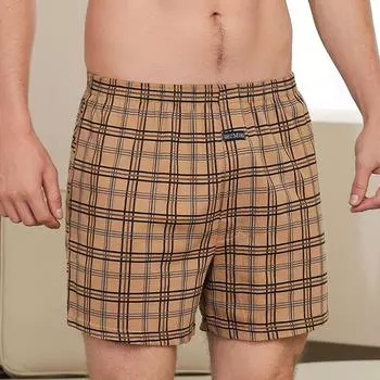 Мужское хлопковое нижнее белье больших размеров, клетчатые боксеры, шорты, свободная домашняя одежда, одежда для сна, трусы, мягкие боксеры с эластичным поясом XL красный/синий