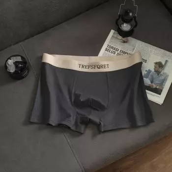 Мужское хлопковое нижнее белье с надписями, простые дышащие трусы, мужские боксеры-брифы, трусы-боксеры 3XL серый