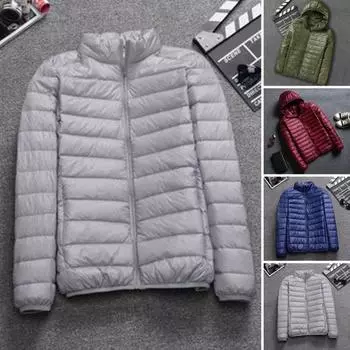 Мужское хлопковое пальто с капюшоном, длинным рукавом, застежкой-молнией, теплая верхняя одежда, однотонная, тонкая L серый