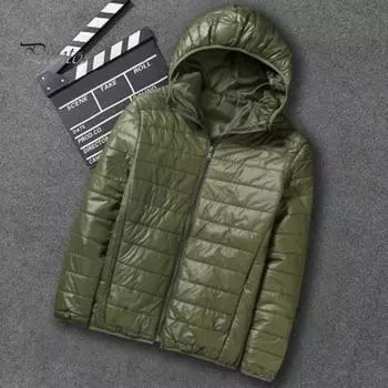 Мужское хлопковое пальто с капюшоном, длинным рукавом, застежкой-молнией, теплая верхняя одежда, однотонное тонкое стеганое пальто с карманами L серый