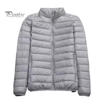 Мужское хлопковое пальто с капюшоном, длинным рукавом, застежкой-молнией, теплая верхняя одежда, однотонное тонкое стеганое пальто с карманами M серый