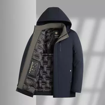 Мужское хлопковое пальто с капюшоном для людей среднего и пожилого возраста, модная повседневная бархатная хлопковая универсальная мужская хлопковая куртка, зимнее теплое хлопковое пальто, куртка L
