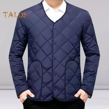 Мужское хлопковое пальто с круглым вырезом и длинным рукавом, ромбовидной строчкой, планкой на пуговицах, однотонное однобортное пальто с подкладкой из толстого бархата, верхняя одежда L серый