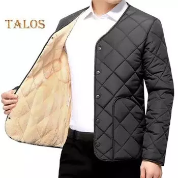 Мужское хлопковое пальто с круглым вырезом и длинным рукавом, ромбовидной строчкой, планкой на пуговицах, однотонное однобортное пальто с подкладкой из толстого бархата, верхняя одежда L серый