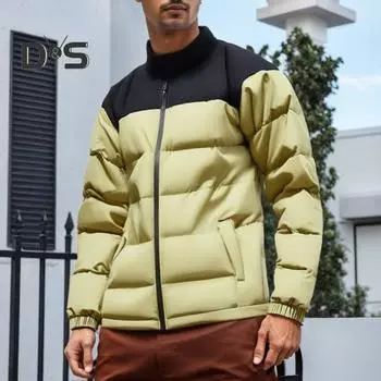 Мужское хлопковое пальто с воротником-стойкой, длинным рукавом, завязывающимся на шнурок подолом, утолщенное пальто, ветрозащитное, с карманами для термофиксации, застежкой-молнией, верхняя одежда M зелёный