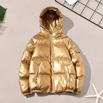 Мужское хлопковое пальто Yousheng с капюшоном и длинными рукавами, стеганая куртка с глянцевой поверхностью и карманами, свободный крой, утолщенная теплая короткая верхняя одежда L королевский синий