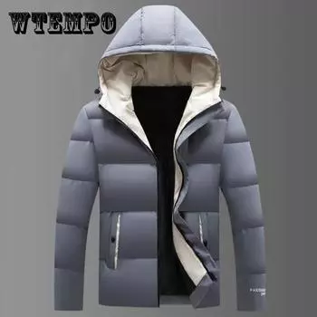 Мужское хлопковое пальто, зимнее толстое теплое пальто, куртка на хлопковой подкладке с капюшоном, которую можно носить на севере России 5XL белый