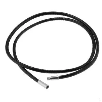 Мужское и женское черное плетеное ожерелье с застежкой из нержавеющей стали, ювелирные изделия, подарки см