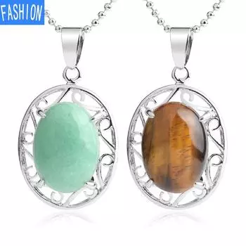 Мужское и женское общее полое основание, овальное ожерелье из камня с тигровым глазом, ожерелье в форме яйца из натурального камня tigereye