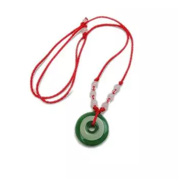 Мужское и женское ожерелье из красной веревки, 10 шт., ожерелье из восьми бусин, имитация нефритовой пряжки, кулон 2.5*1cm белый