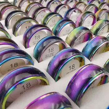 Мужское и женское прозрачное синее кольцо «кошачий глаз» из нержавеющей стали