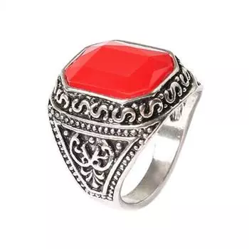 Мужское и женское винтажное ювелирное кольцо из сплава смолы с резным геометрическим узором для вечеринок 7