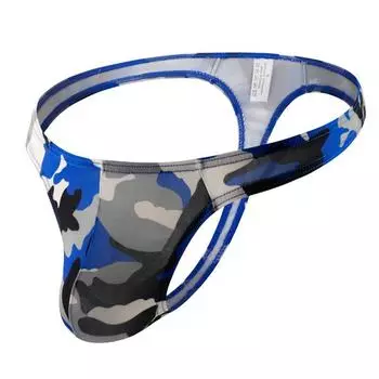 Мужское камуфляжное нижнее белье с низкой талией и карманами T-Back XL