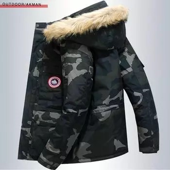 Мужское камуфляжное ветрозащитное водонепроницаемое теплое уличное хлопковое пальто, зимняя куртка большого размера 5928 L
