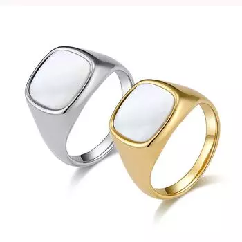 Мужское кольцо Abalone Shell Signet Rings Fashione Ring Jewelry 6 серебряный