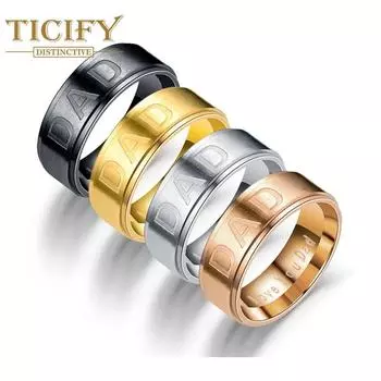 Мужское кольцо DAD из титановой стали в подарок Popular Tripper 6 чёрный