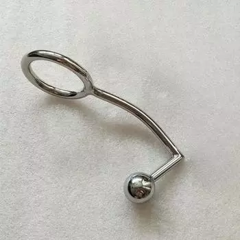 Мужское кольцо для пениса из нержавеющей стали, анальный крючок для члена, бусины 40mm