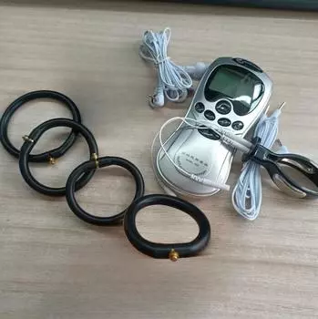 Мужское кольцо E-Stim Shock + комплект заглушек