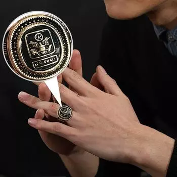 Мужское кольцо европейское и американское ретро-персонализированное модное крутое кольцо-значок One Size