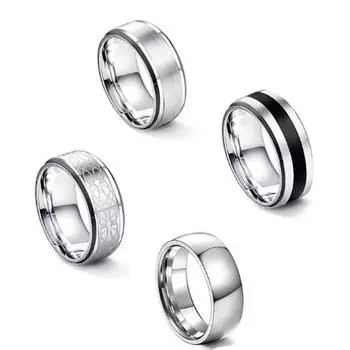 Мужское кольцо из нержавеющей стали, мужское и женское одиночное кольцо из титановой стали, кольцо для пары, кольцо с хвостом 7
