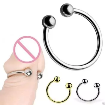 Мужское кольцо из нержавеющей стали с двойным шариком 25 mm