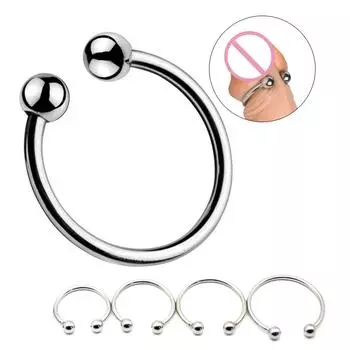 Мужское кольцо из стальной точки давления с бусинами, задерживающее головку пениса 30mm