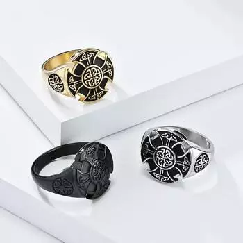 Мужское кольцо из титановой стали с вечным треугольным узлом в скандинавском стиле для мужчин, винтажное индивидуальное ювелирное изделие, уличное мужское кольцо на палец в стиле хип-хоп 7#